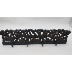 Decorative Wooden Wall Hook Rack With Intricate Floral Design